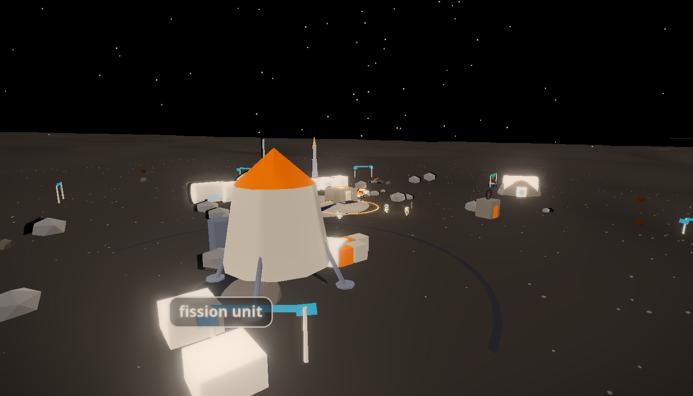 The Moon base, rendered live